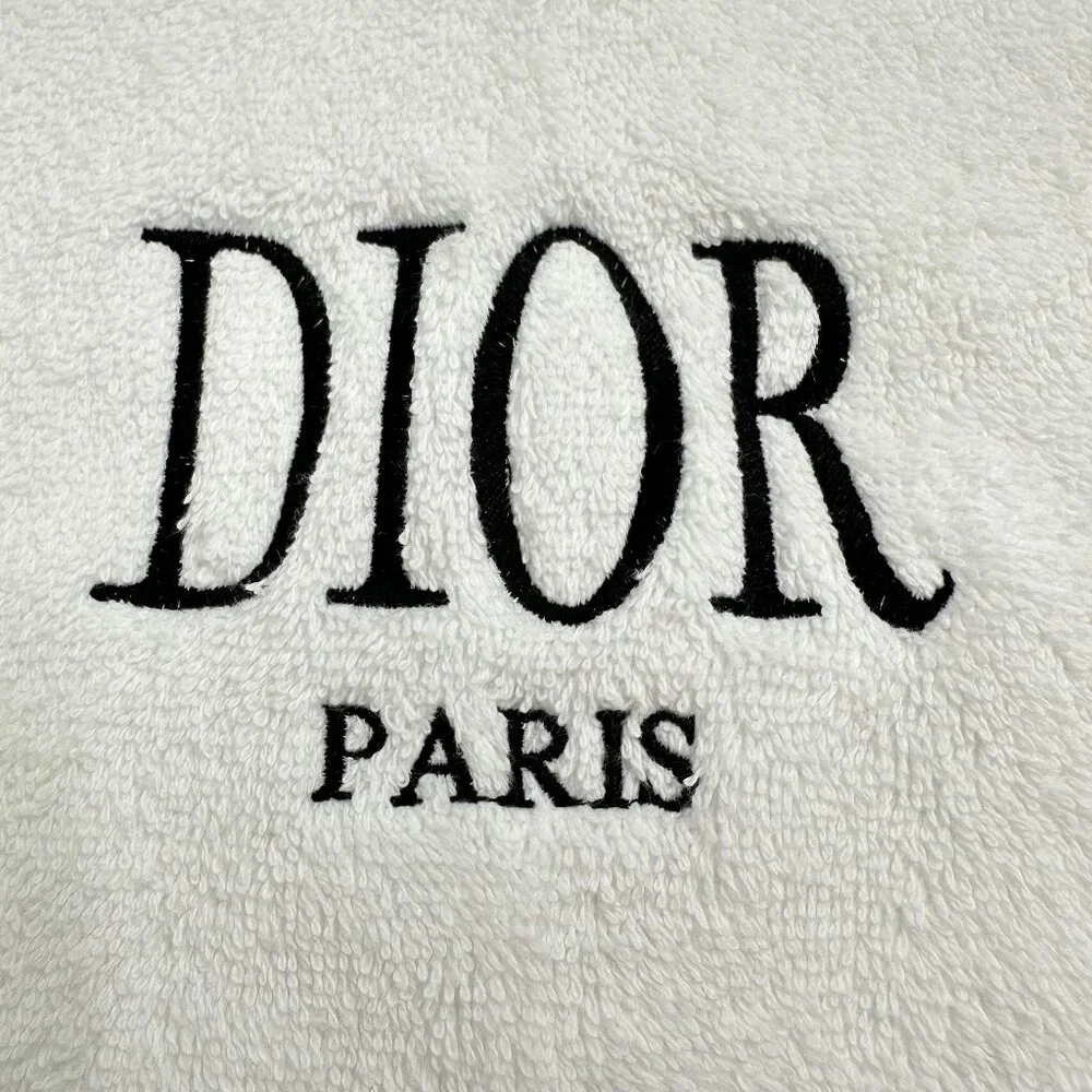 DIOR Style Towels Embroidered Hand Towel Set White Black Bathroom Decor